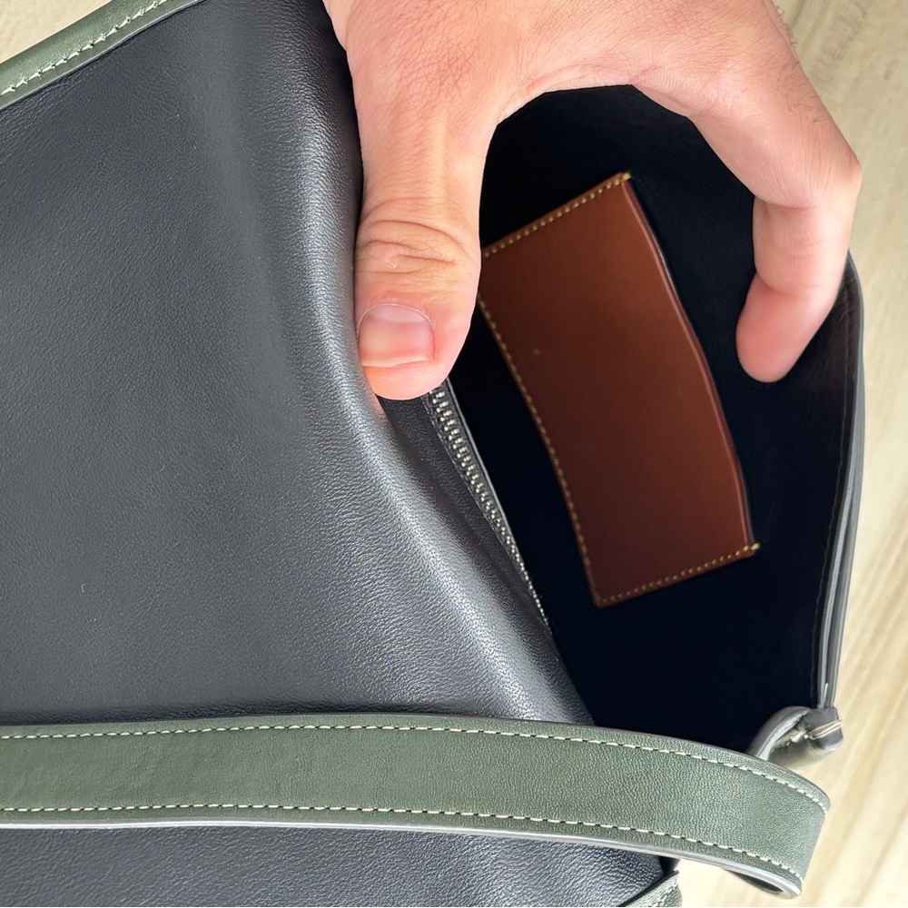 Coach Dark Green Leather Crossbody Bag - Picture 8 of 15